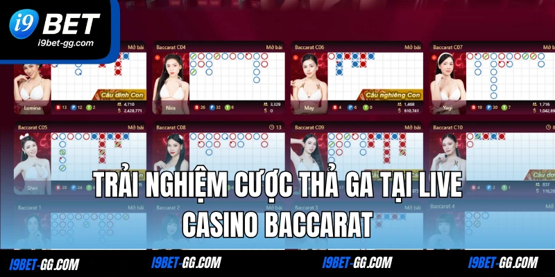 Trải nghiệm cược thả ga tại live casino Baccarat